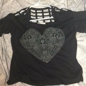 Aeropostale T-Shirt With Lattice Back Detailing